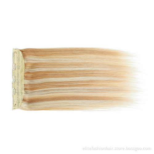 Wholesale Sillky straight Best Quality 100% European Remy Human Hair Halo Hair Extension With Clips Halo human hair extensions